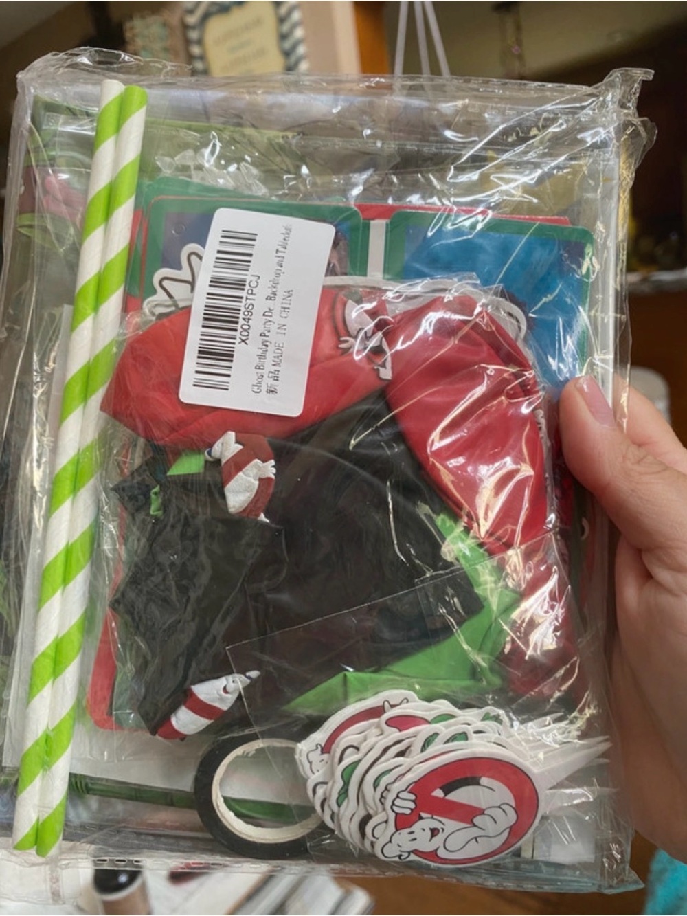 Ghostbusters Party Supplies Kit with Red, Green, Black Accents